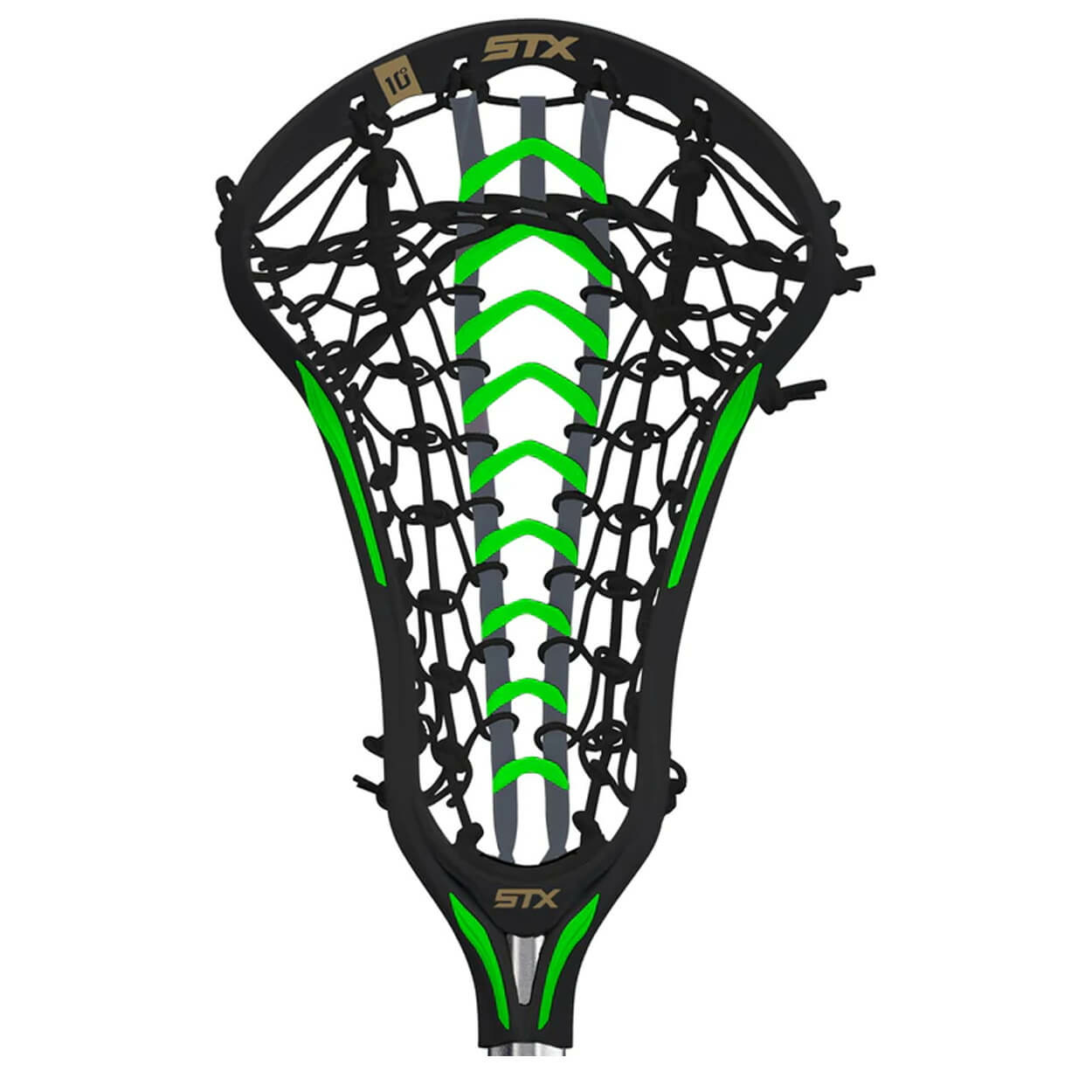 STX Crux 500 Frauen Lacrosse Head Strung Black-Lizard