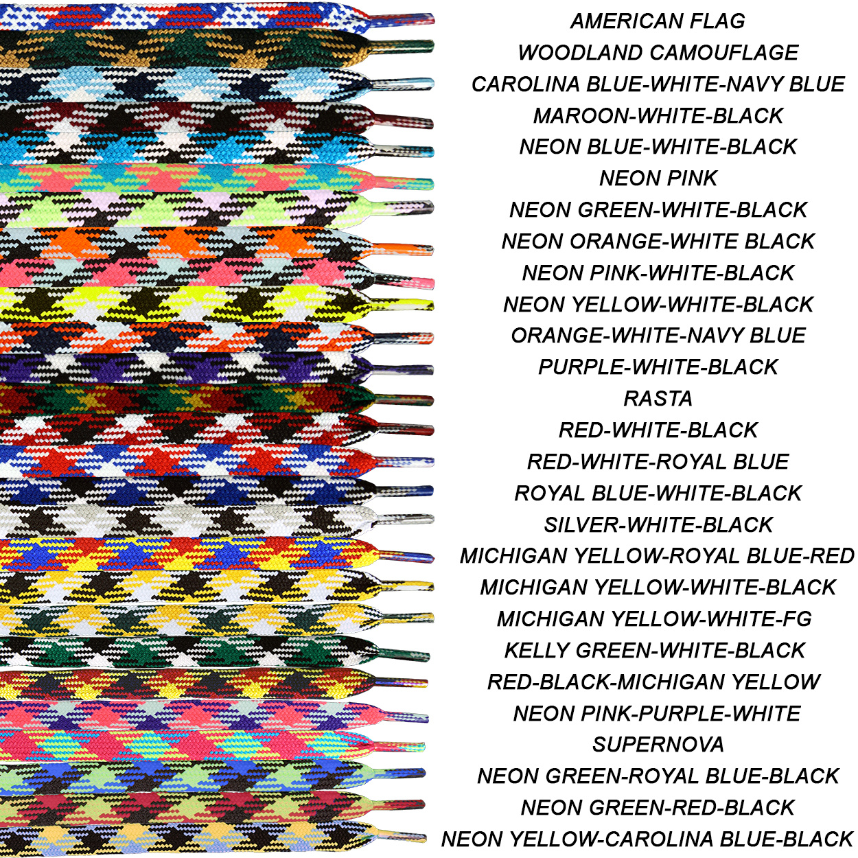 Jimalax 3-Pack Tri-Color 33′ Shooting Laces