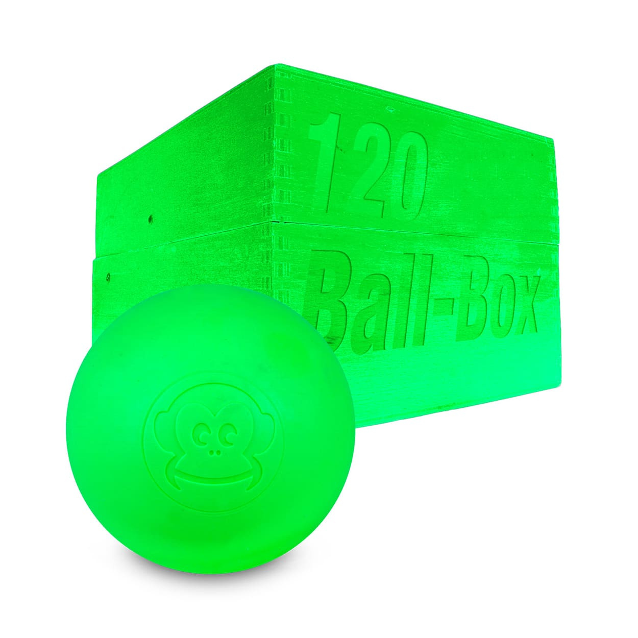 Captain-Lax Lacrosse Ball Box (120 Stück) Neon Lime