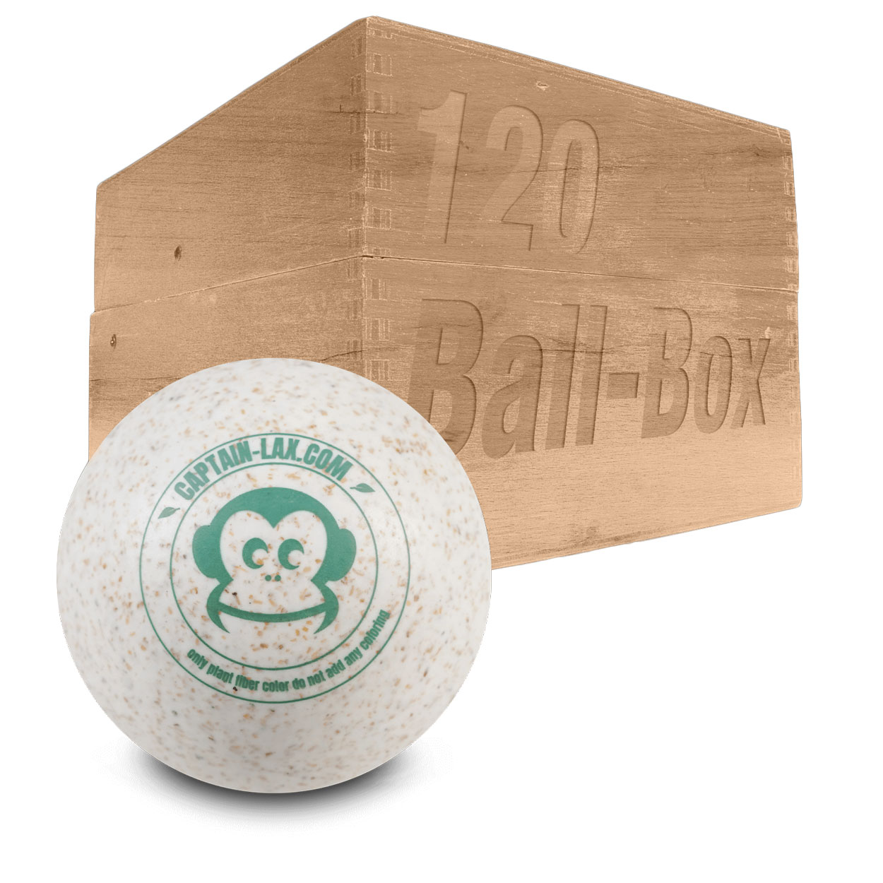 Captain-Lax Lacrosse Ball Box (120 Stück) Plantbased White