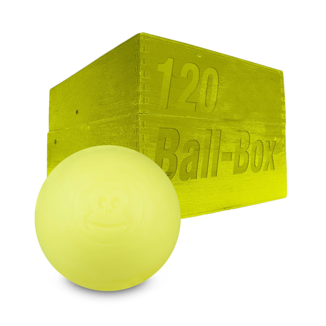 Captain-Lax Lacrosse Ball Box (120 Pieces) Neon Yellow