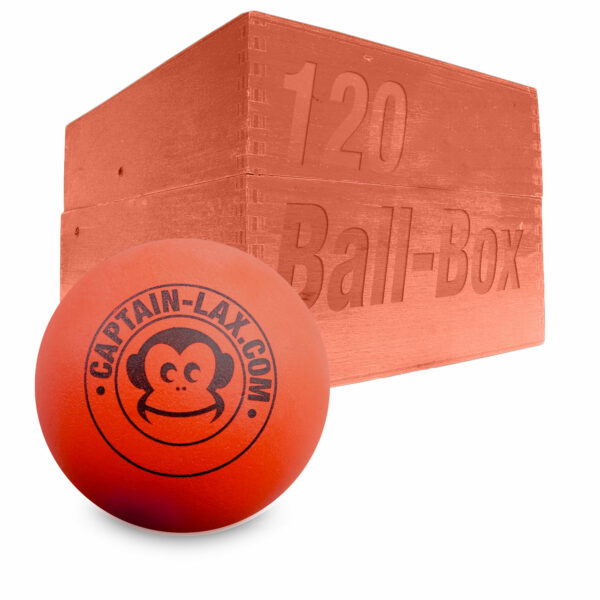 Captain-Lax Lacrosse Ball Box (120 Pieces) Practise Balls Soft Orange